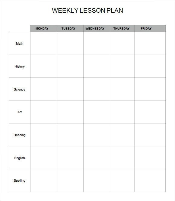 Weekly Lesson Plan Template Doc Sample Weekly Lesson Plan 7 Documents In Word Excel Pdf