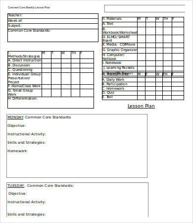 Weekly Lesson Plan Template Doc Weekly Lesson Plan Template 11 Free Word Pdf Documents
