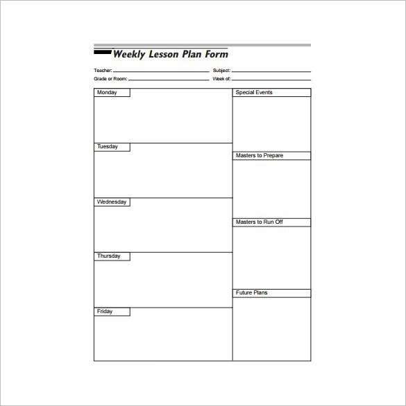 Weekly Lesson Plan Template Pdf Editable Lesson Plan Template Pdf – Weekly Lesson Plan