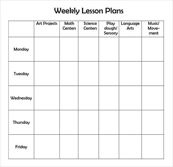 Weekly Lesson Plan Template Pdf Sample Weekly Lesson Plan 7 Documents In Word Excel Pdf
