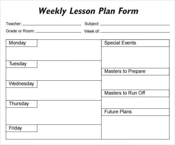 Weekly Lesson Plan Template Pdf Weekly Lesson Plan 8 Free Download for Word Excel Pdf