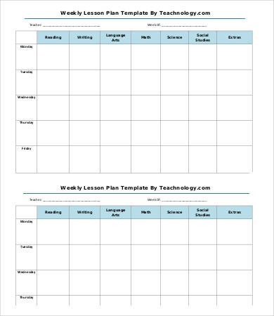 Weekly Lesson Plan Template Pdf Weekly Lesson Plan Template 11 Free Word Pdf Documents