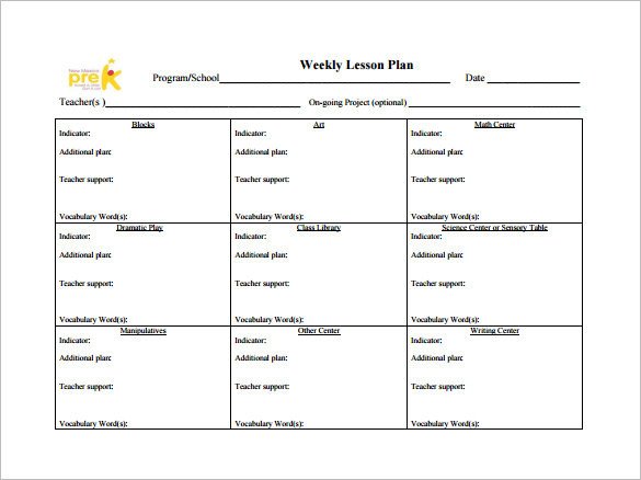 Weekly Lesson Plan Template Pdf Weekly Lesson Plan Template 9 Free Word Excel Pdf