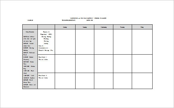 Weekly Lesson Plan Template Pdf Weekly Lesson Plan Template 9 Free Word Excel Pdf