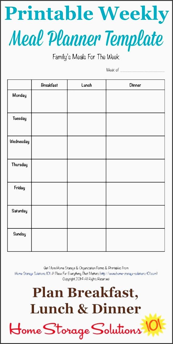 Weekly Meal Planner Template Excel 9 Free Weekly Meal Planner Layout In Excel format
