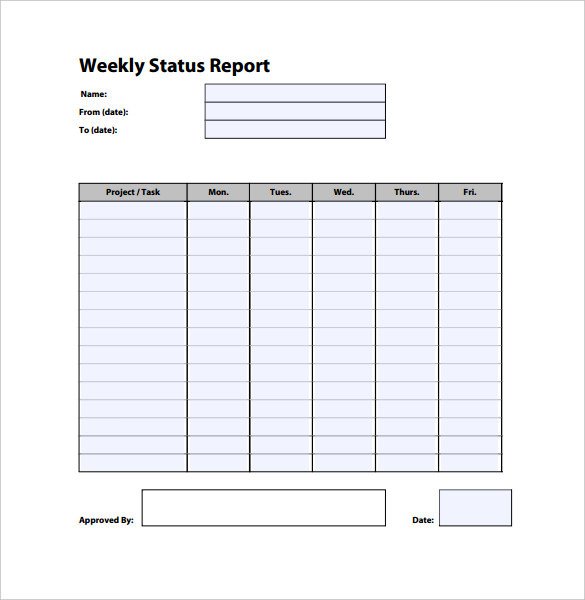 Weekly Progress Report Templates Weekly Status Report Templates 30 Free Documents
