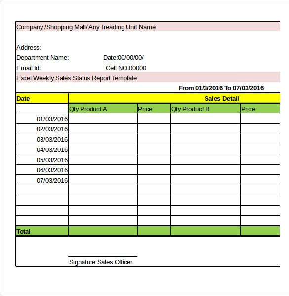 Weekly Sales Reports Templates 36 Weekly Activity Report Templates Pdf Doc