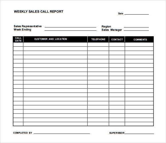 Weekly Sales Reports Templates Sample Sales Call Report 13 Documents In Pdf Apple