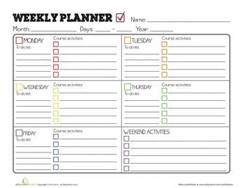 Weekly School Planner Template Best 25 Homework Planner Printable Ideas On Pinterest