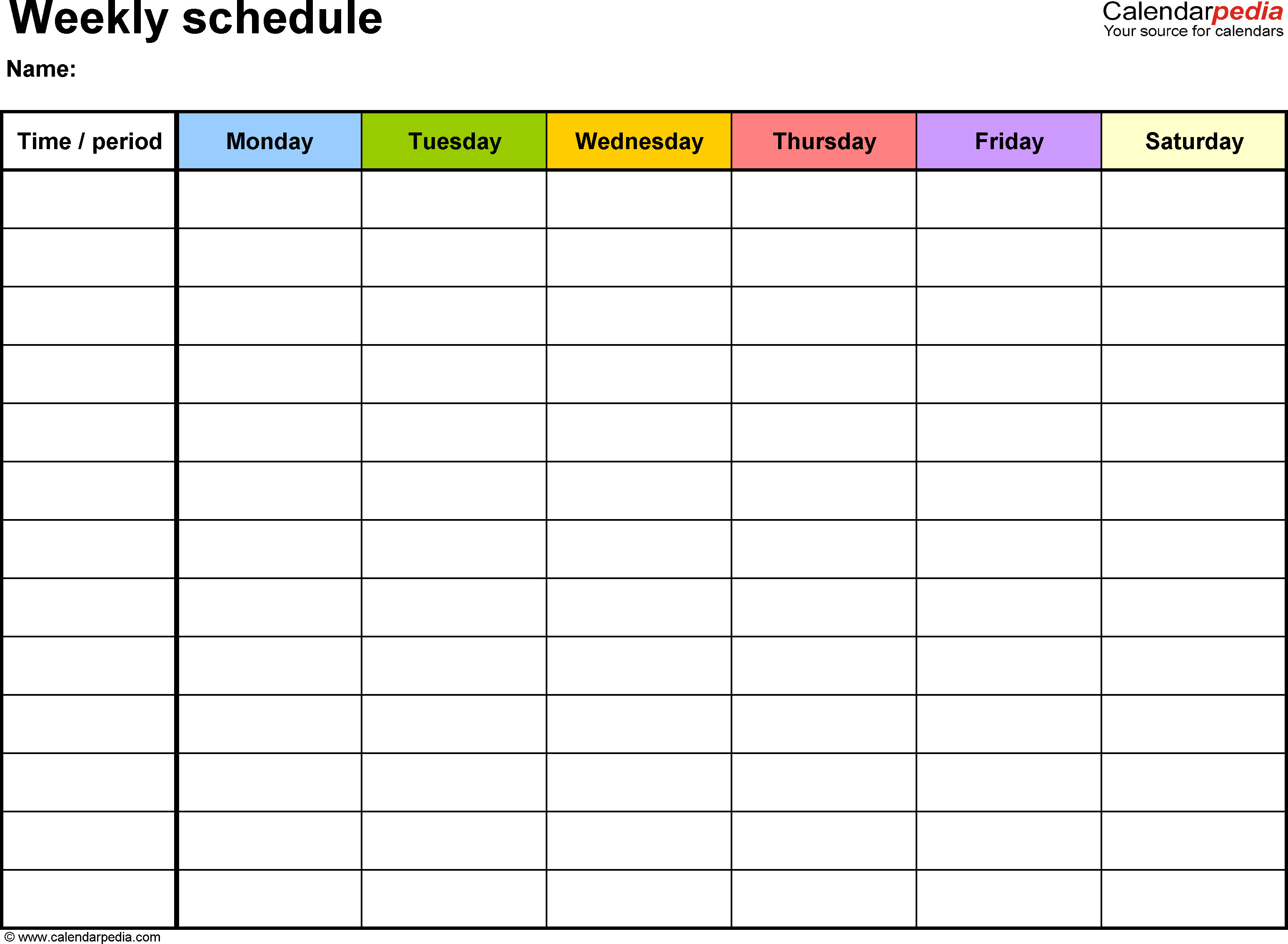 Weekly Time Schedule Template Free Weekly Schedule Templates for Word 18 Templates