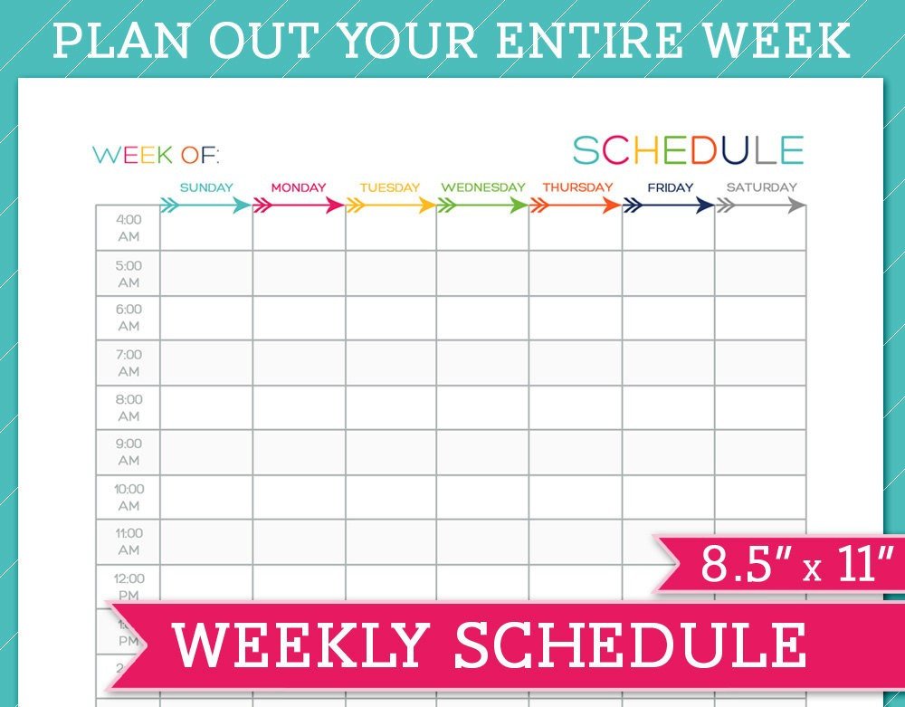 Weekly Time Schedule Template Weekly Schedule Template