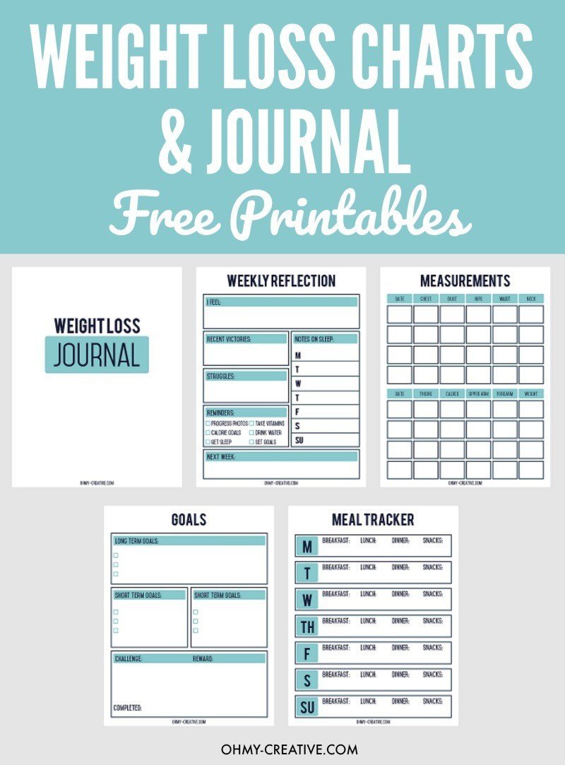 Weight Loss Charts Printable Printable Weight Loss Chart and Journal for Weight Loss