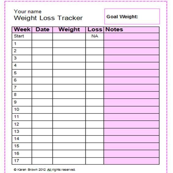 Weight Loss Tracker Template Pin by Billys Junebug On Free Printables Digitals Meal