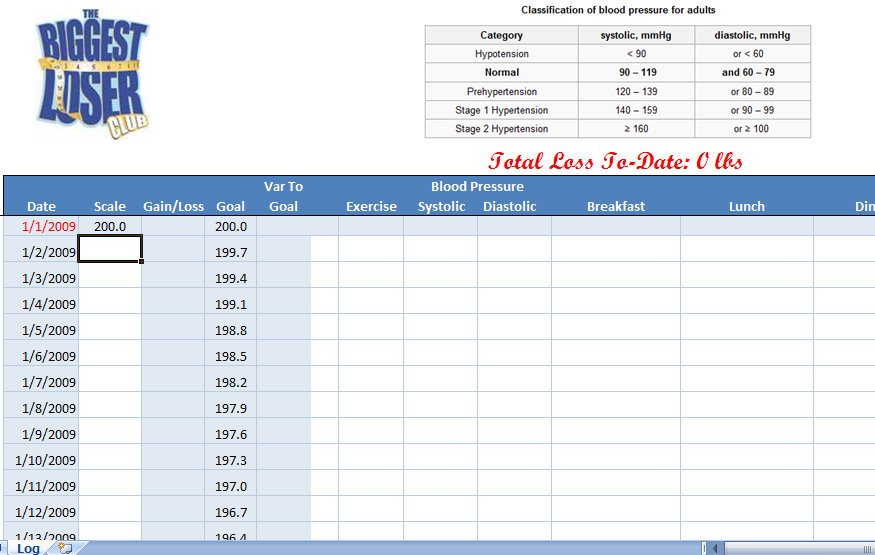 Weight Loss Tracker Template Weight Loss and Blood Pressure Tracker Template