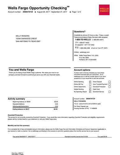 Wells Fargo Bank Statement Template Bank Statement Wells Fargo In 2019