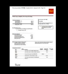 Wells Fargo Bank Statement Template Free Canadian Pay Stub Template Paystubs