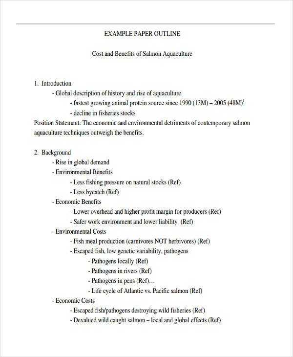 White Paper Outline Template 10 Paper Outline Templates Free Sample Example format