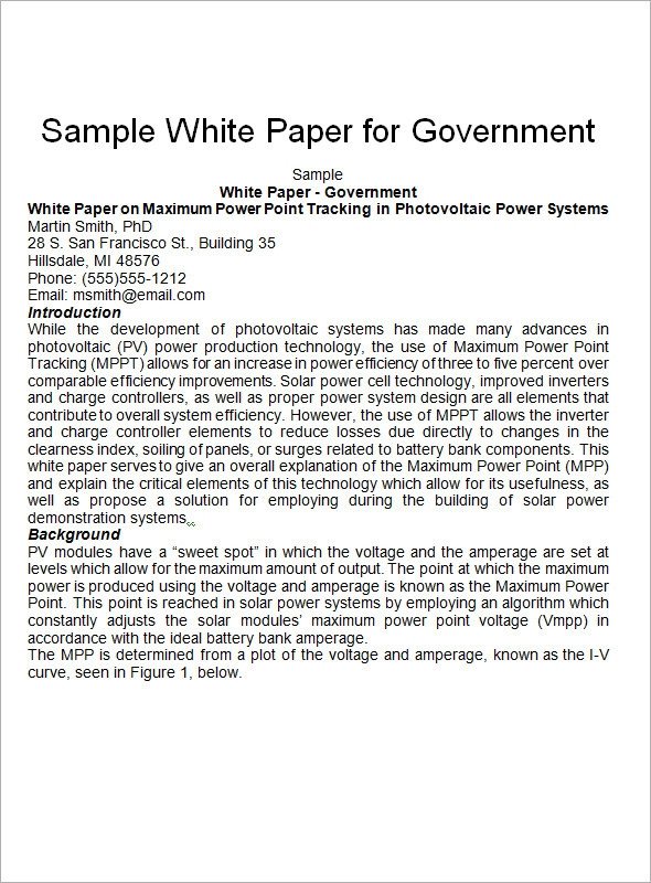 White Paper Outline Template 13 White Paper Templates Pdf Word