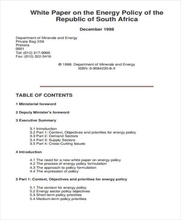 White Paper Outline Template 43 Free White Paper Templates