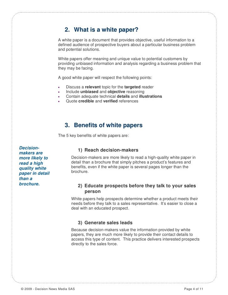 White Paper Outline Template How to Write A Good White Paper