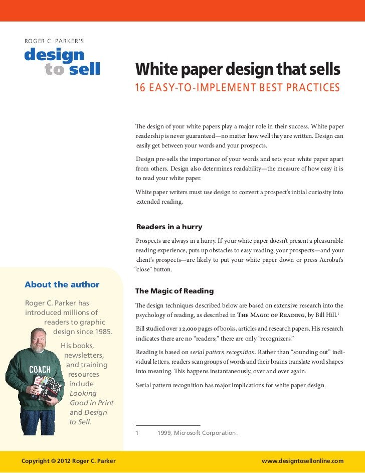White Paper Outline Template White Paper Design Tips that Sell
