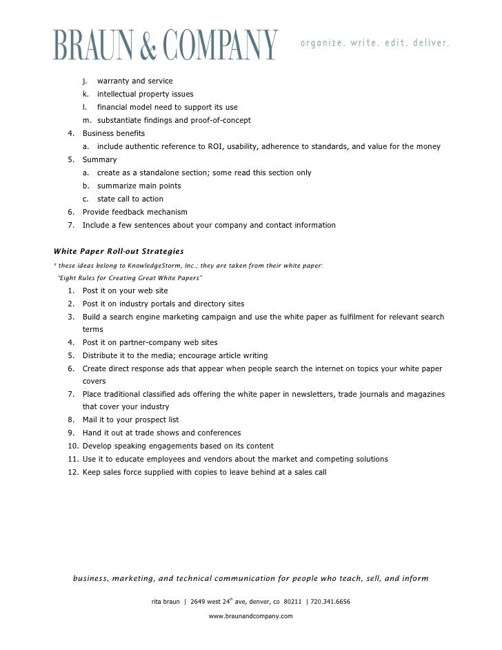 White Paper Outline Template White Paper Outline