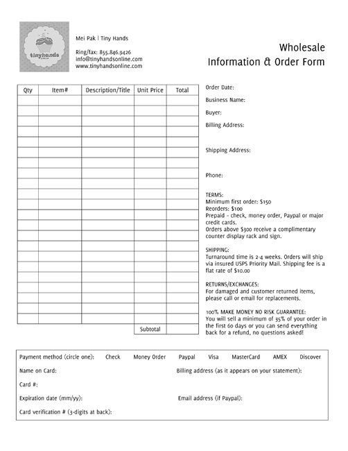 Wholesale order form Template 7 Steps to Start Selling wholesale and Bring In the Big