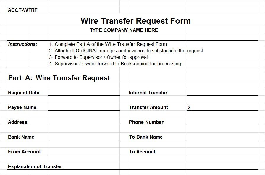 Wire Transfer Instructions Template Internal Control Procedures Small Business Checklist