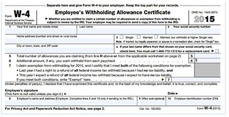 Wisconsin W2 form Federal and State W 4 Rules