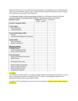 Wj Iv Report Template 8 Cognitive Template Wppsi Iv Ages 4 0 7 7