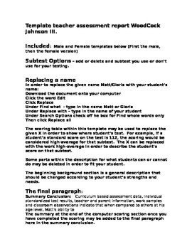 Wj Iv Report Template Template Teacher Report for Woodcock Johnson Iii Iep