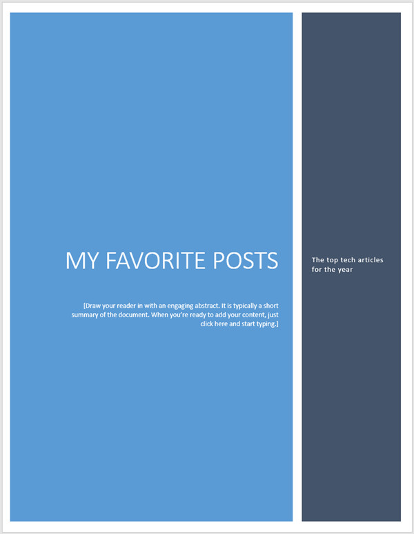 Word Cover Page Templates Add A Cover Page to A Word Document