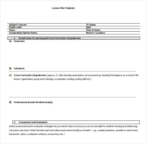 Word Lesson Plan Template 18 Microsoft Word Lesson Plan Templates