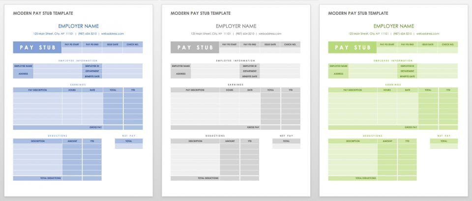 Word Pay Stub Template Free Pay Stub Templates