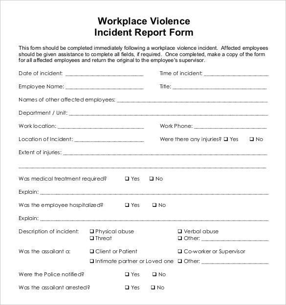 Work Incident Report Template 32 Incident Report Templates Free Pdf Word format