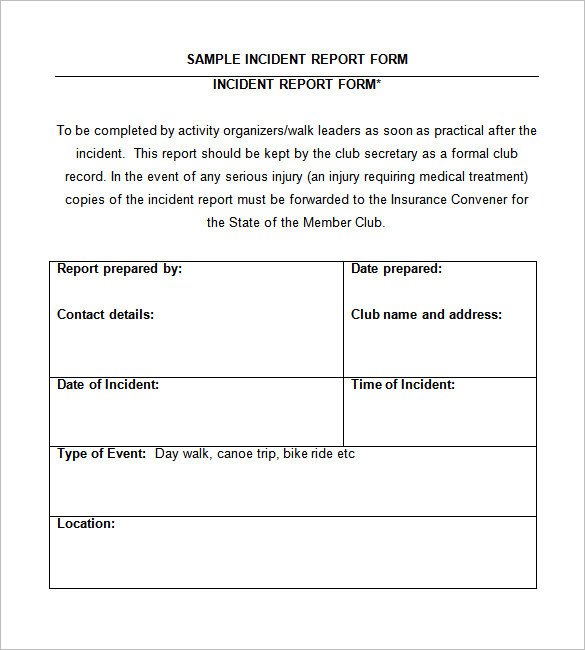 Work Incident Report Template 50 Incident Report Templates Pdf Docs Apple Pages