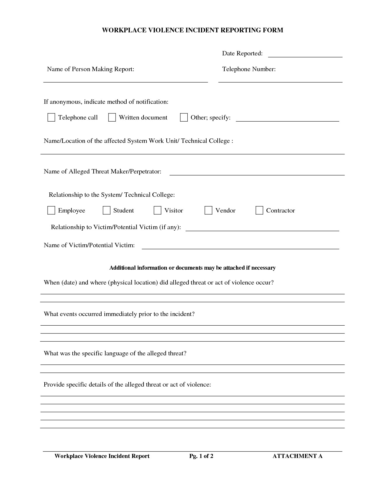 Work Incident Report Template Best S Of Work Incident Report form Workplace
