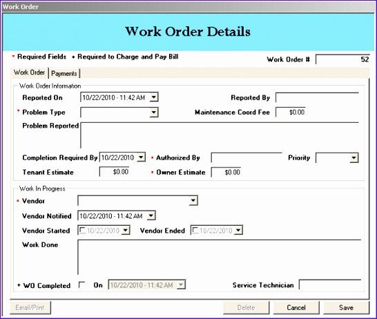 Work order Template Excel 8 Maintenance Work order Template Excel Exceltemplates