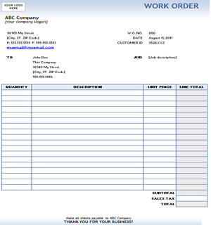 Work order Template Excel Useful Ms Excel and Word Templates for Business Owners