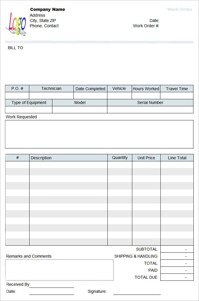 Work order Template Pdf Work order Template – 20 Free Word Excel Pdf Document