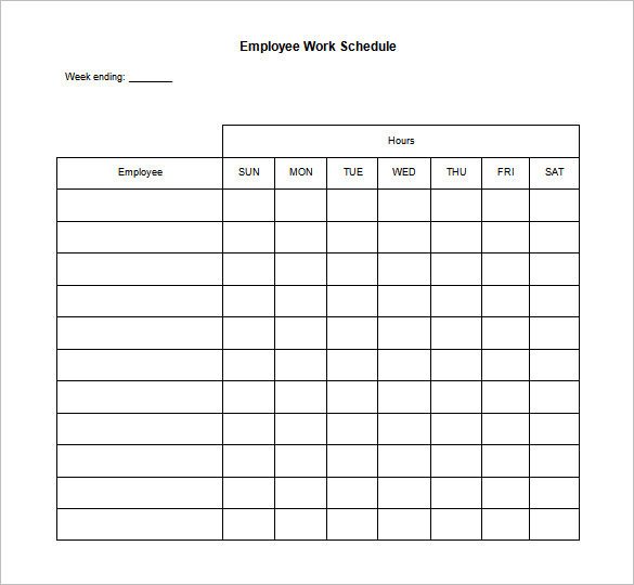 Work Schedule Template Pdf 18 Blank Work Schedule Templates Pdf Docs Word