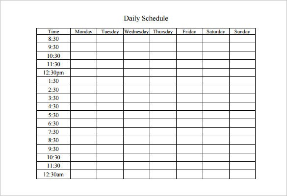Work Schedule Template Pdf Weekly Work Schedule Template 8 Free Word Excel Pdf