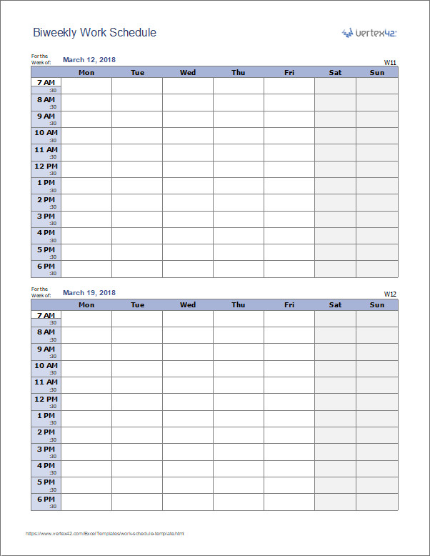 Work Schedule Template Pdf Work Schedule Template for Excel