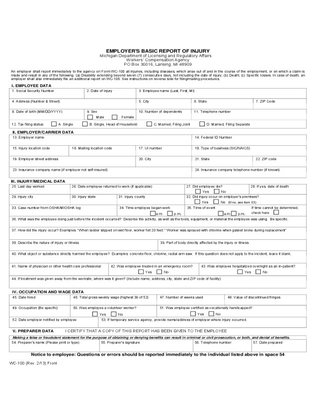 Workers Comp Exemption form Michigan 2019 Workers Pensation forms Fillable Printable Pdf