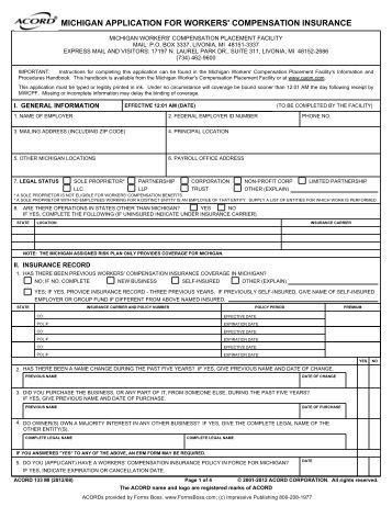 Workers Comp Exemption form Michigan Workers Pensation Insurance Workers Pensation