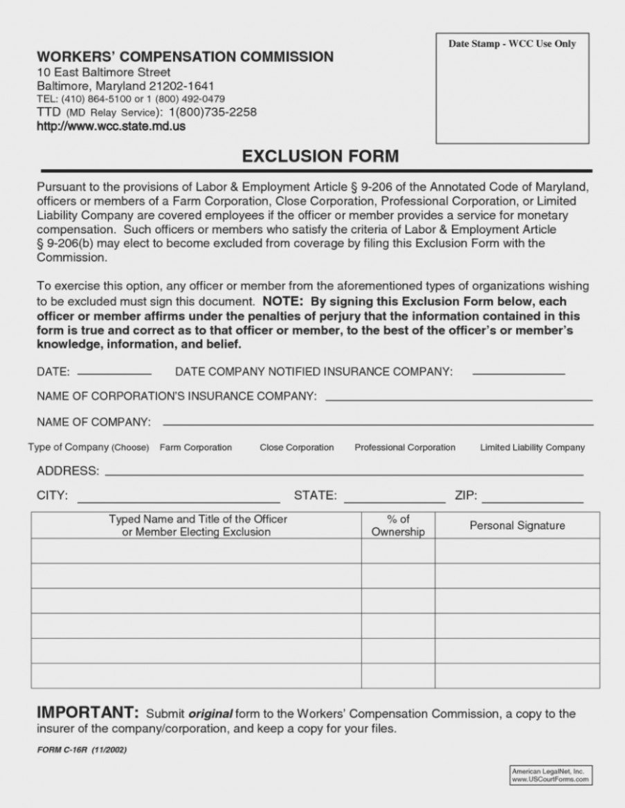 Workers Compensation Waiver form Texas Workers P Waiver form Texas