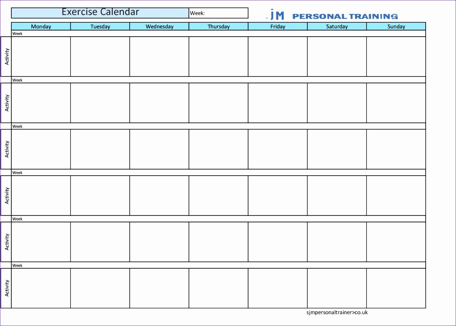 Workout Schedule Template Excel 9 Workout Schedule Template Excel Exceltemplates