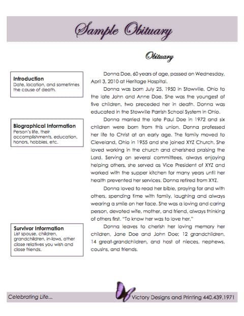 Writing An Obituary Template Obituary Template Word Excel Pdf formats