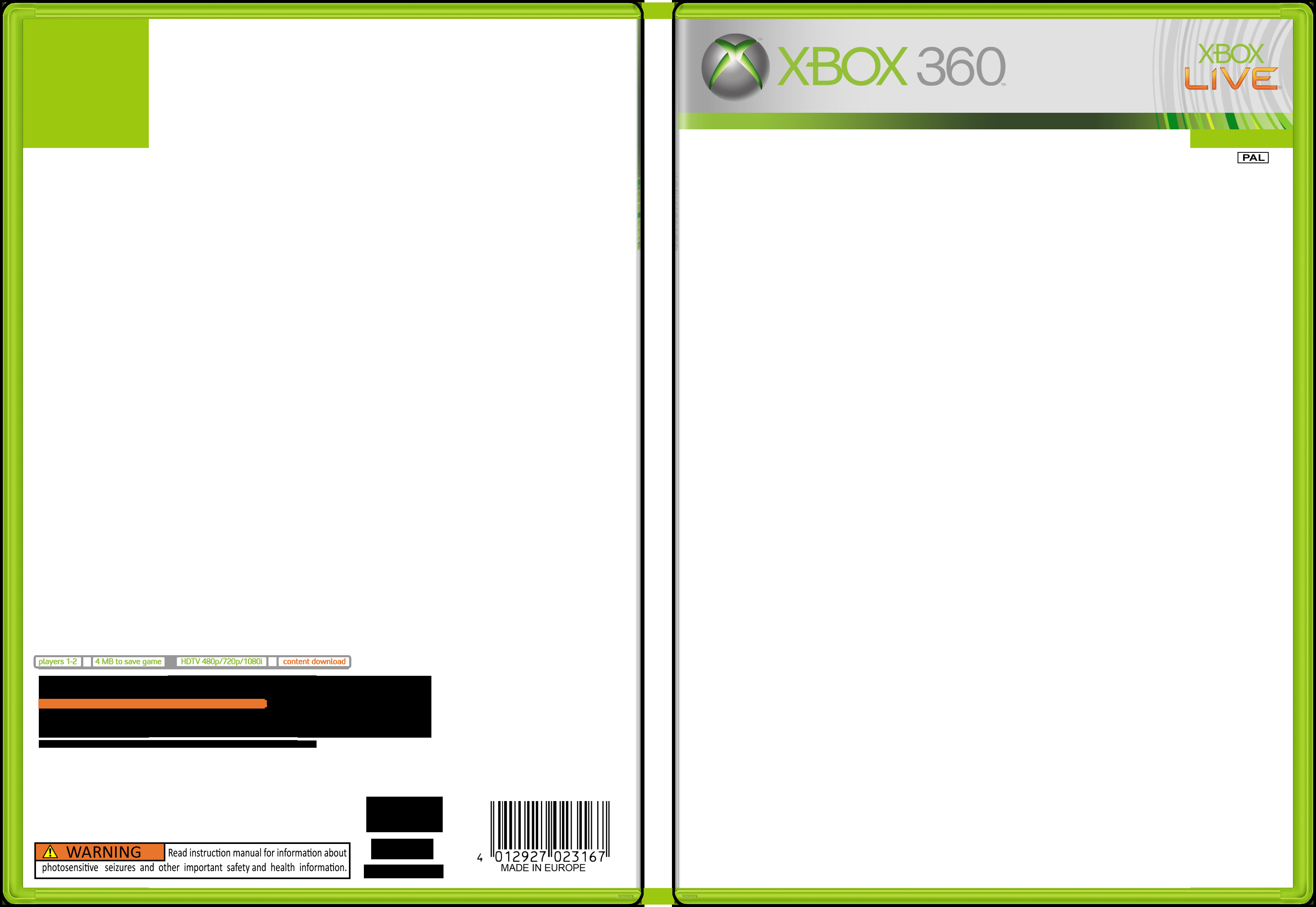 Xbox 360 Cover Template Game Packaging Template