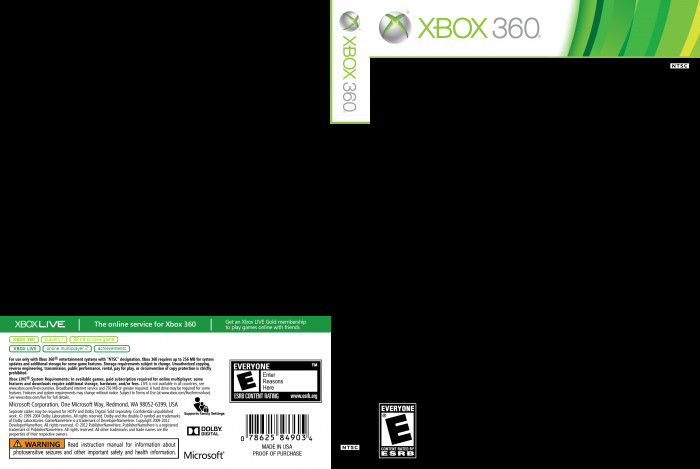 Xbox 360 Cover Template Xbox 360 2013 Template Template